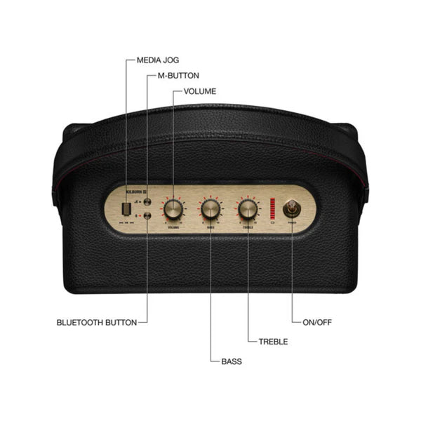 Marshall Kilburn III Portable Bluetooth Speaker | 360° True Stereophonic Sound & 50+ Hours Playtime