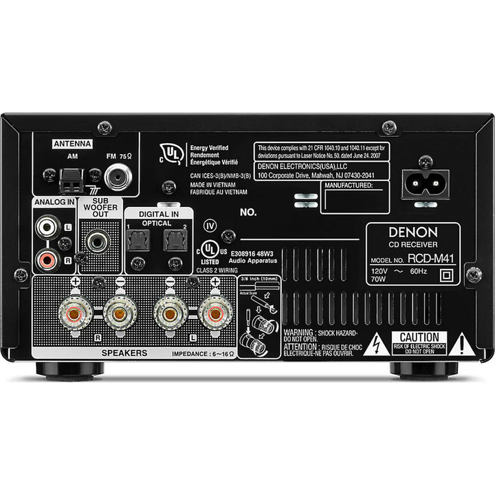 Denon RCD-M41 CD Receiver | Compact Hi-Fi Stereo Receiver with Bluetooth