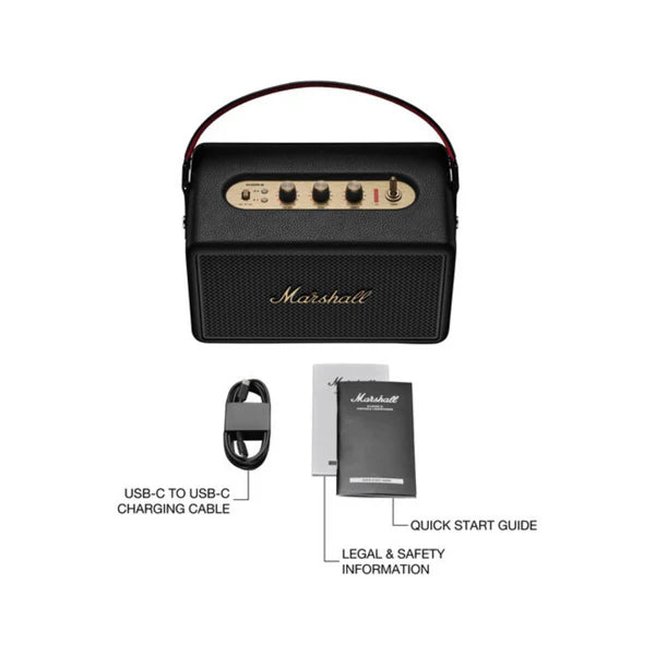 Marshall Kilburn III Portable Bluetooth Speaker | 360° True Stereophonic Sound & 50+ Hours Playtime