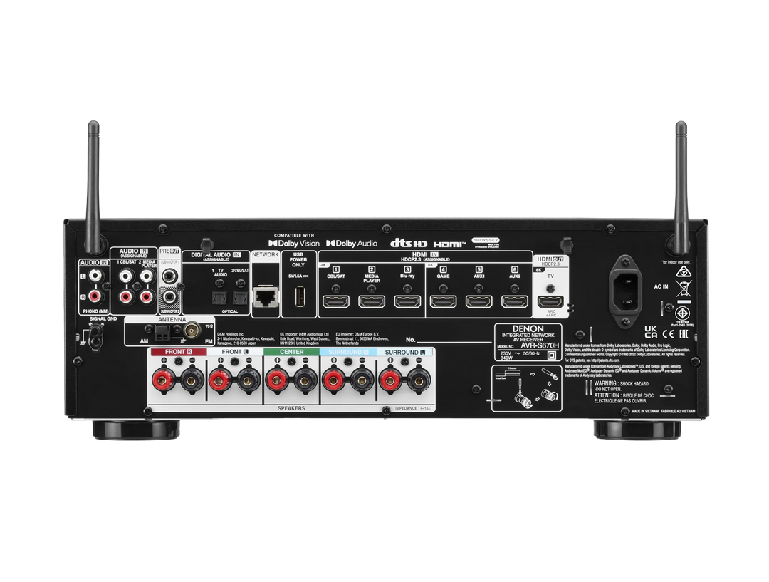 Denon AVR-S670H 5.2 Channel 8K AV Receiver | HEOS Built-In Home Theater Receiver