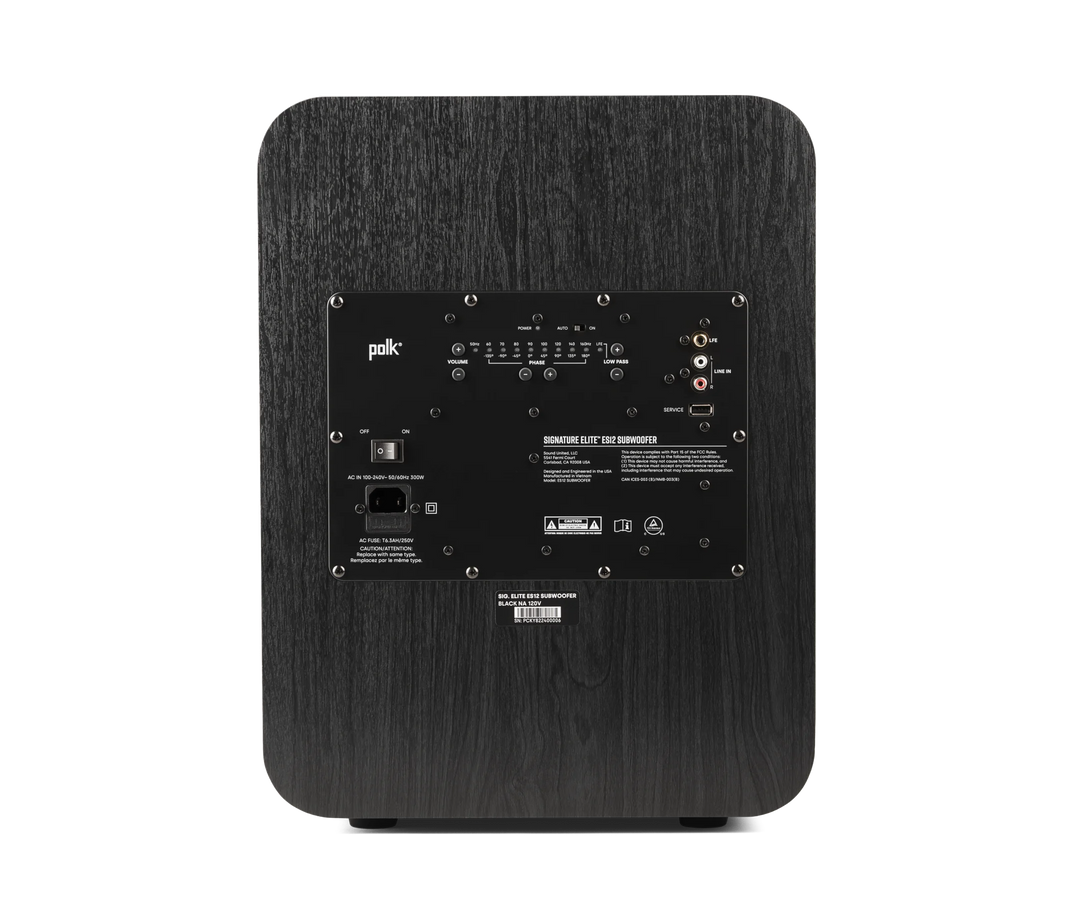 Polk Signature Elite ES12 12-Inch Powered Subwoofer | 300W Class-D Amplifier | Deep Bass Home Theater Speaker