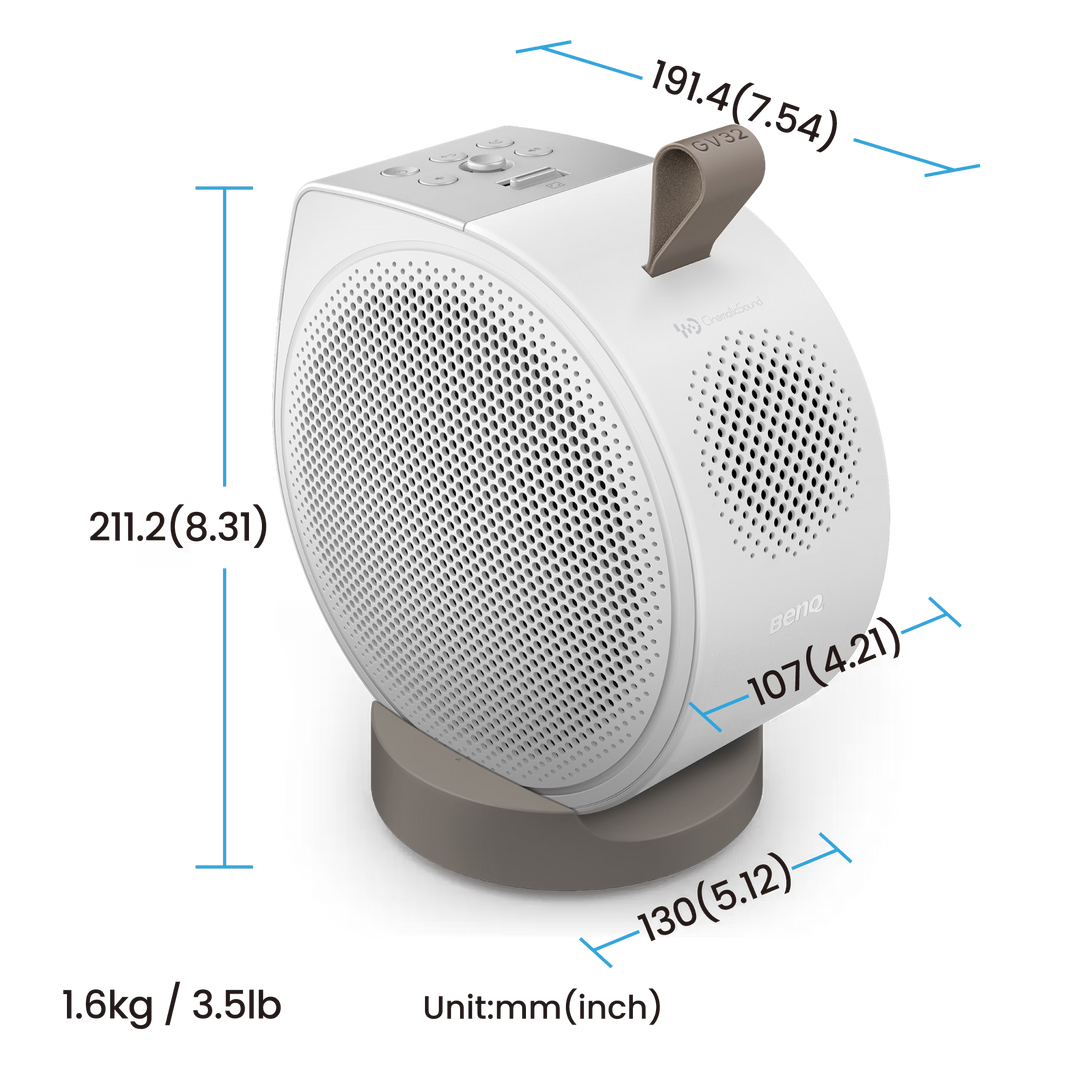 BenQ GV32 Portable Smart Projector | Full HD 1080p, Google TV, Built-in Speakers & Wireless Streaming