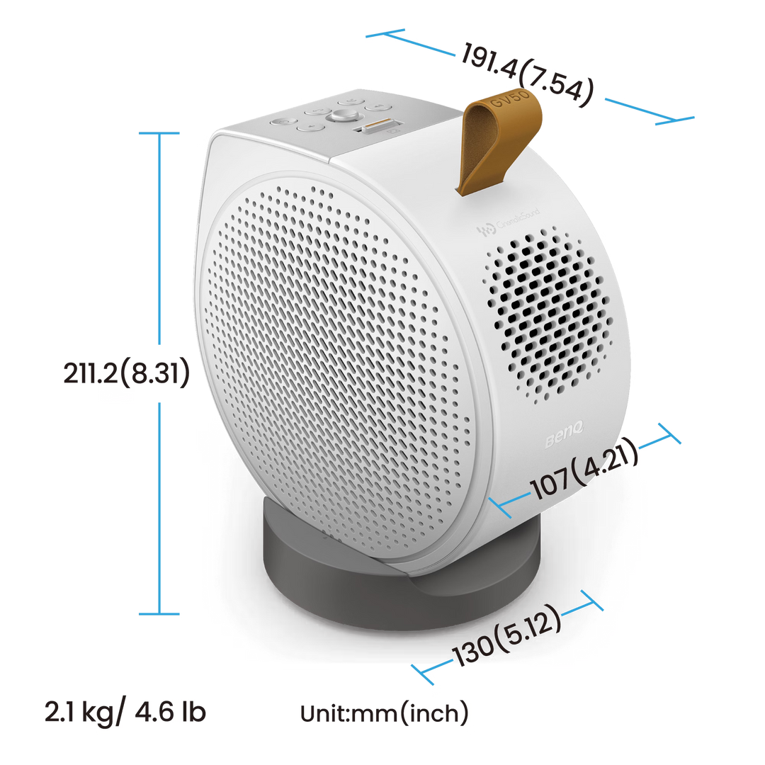 BenQ GV50 Portable Laser Projector | Full HD 1080p, Google TV, 500 ANSI Lumens, Smart Ceiling Projection