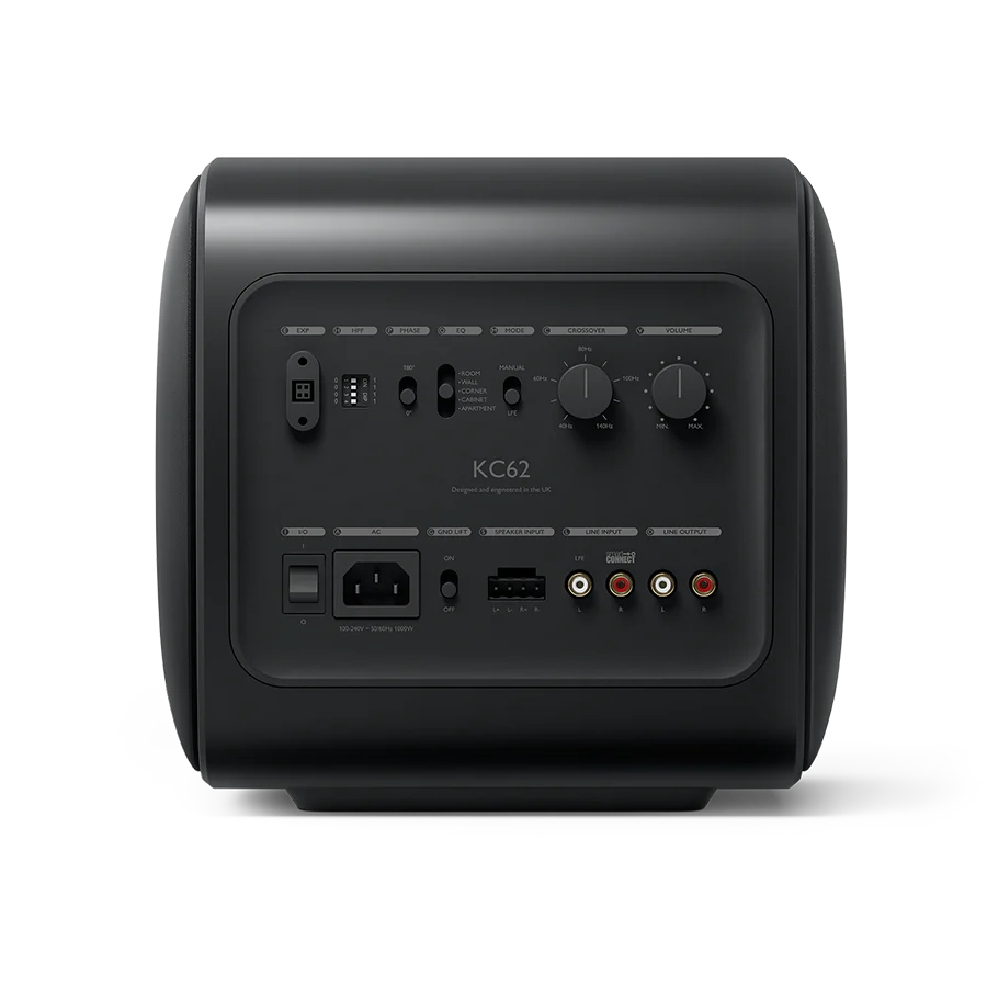 KEF KC62 Compact Subwoofer | 1000W Force-Cancelling Active Subwoofer with Uni-Core® Technology