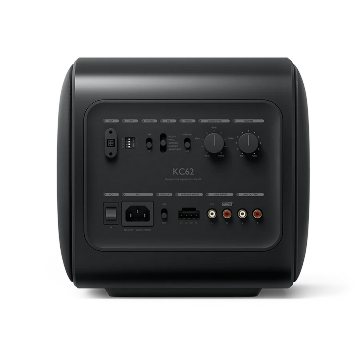 KEF KC62 Compact Subwoofer | 1000W Force-Cancelling Active Subwoofer with Uni-Core® Technology
